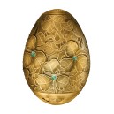 Fascinující Fabergého vejce (3D) s vyobrazením čtyřlístků na exkluzivní stříbrné minci zušlechtěné ryzím zlatem