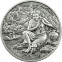 Věhlasná starověká bohyně Afrodita na atraktivní a detailně zpracované stříbrné minci s vysokým reliéfem