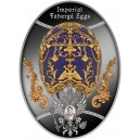 Fabergého věhlasné Carevičovo vejce na atraktivní unikátně kolorované stříbrné minci