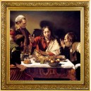 Umělecké dílo Večeře v Emauzích  od věhlasného italského malíře Caravaggia na atraktivní stříbrné minci