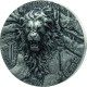 Lev král divočiny na exkluzivní stříbrné minci s vysokým reliéfem z věhlasné manufaktury P. de Greef