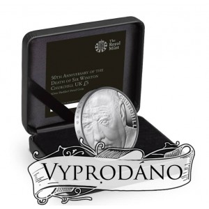 50. výročí sira Winstona Churchilla(Piedfort) na exkluzivní stříbrné minci