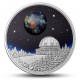 Vesmír - fascinující stříbrná mince s borosilikátovým sklem 