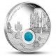 .Unikátní stříbrná mince s tyrkysem ze světově známe série "Poklady Světa"