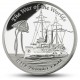 Literární legenda Válka světů na atraktivní stříbrné minci – vyobrazení lodi HMS Thunder child
