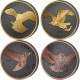 Fascinujíci dravci na stříbrných mincích zušlechtěných černým rutheniem a ryzím zlatem (žluté 999/1000 a růžové 750/1000)