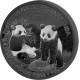 Panda Velká - poprvé v historii numizmatiky mince zušlechtěná  vzácným bílým rhodiem a černým palladiem