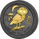 Athénská sova na atraktivní minci zušlechtěné černým rutheniem a ryzím zlatem