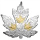 Fascinující vyobrazení kanadského javorového listu - parciální zušlechtění ryzím zlatem